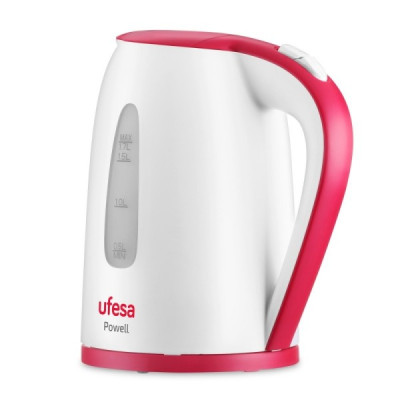 Ufesa plastmasa elektriskā tejkanna Powell 1.7L, 2200W sarkana/balta
